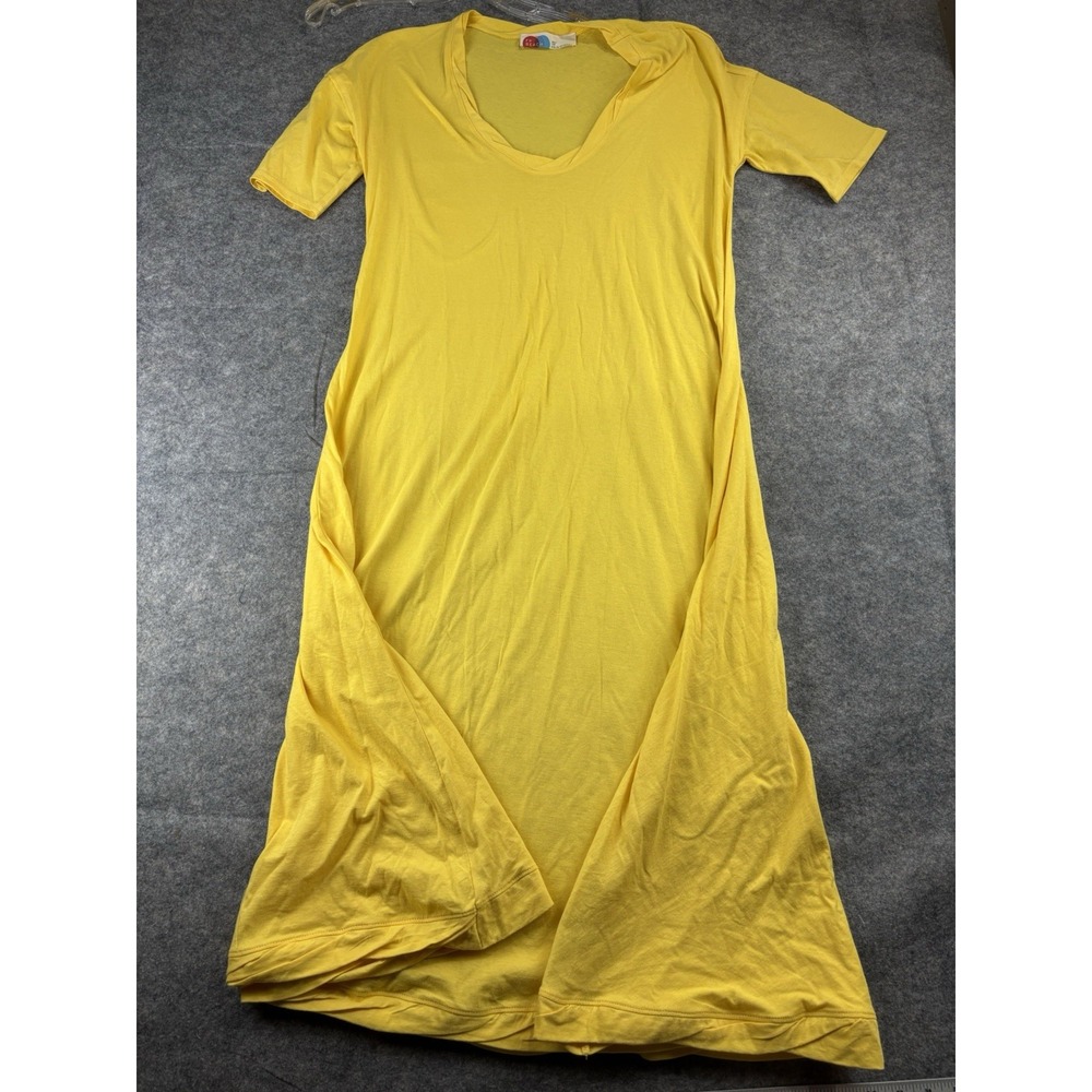Free People Beach Yellow Carter T-Shirt Maxi Dress Womens XS Cotton Boho Coastal